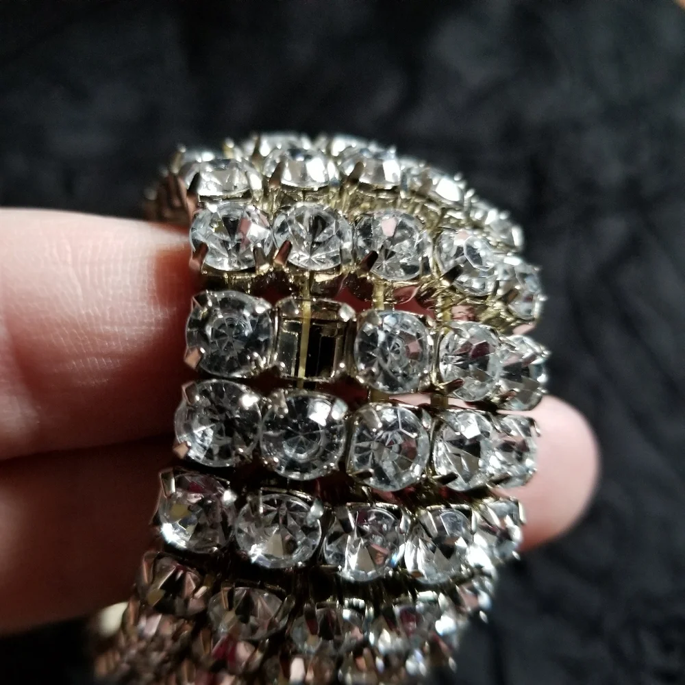 Sparkly bracelet diamante silver tone bracelet
